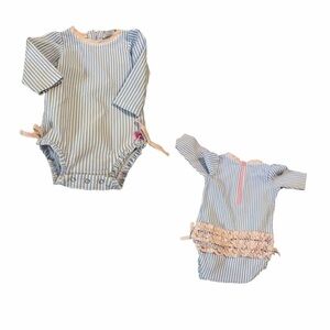 Ruffle butts 6-12 month striped swimsuit
